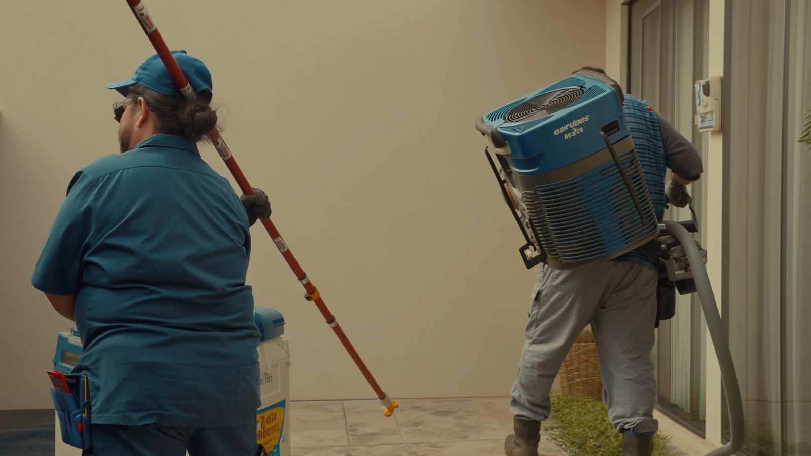 Restoration technician illustrating: Air scrubbers vs household air purifiers: what a restoration machine does differently