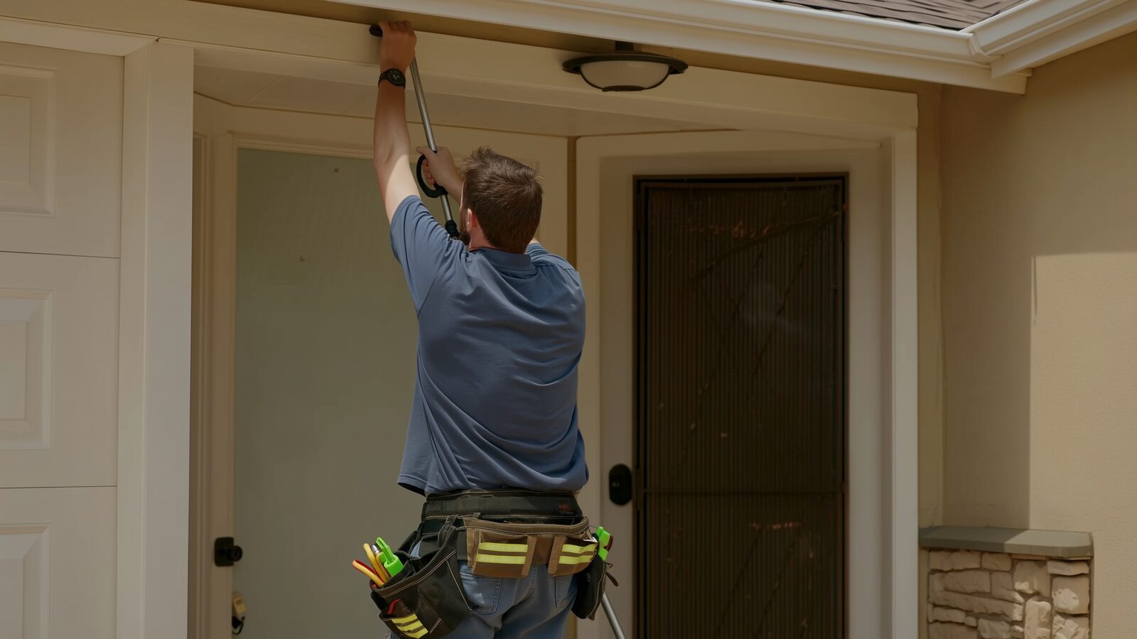 Restoration technician performing water damage restoration work at a property in Avondale, Arizona