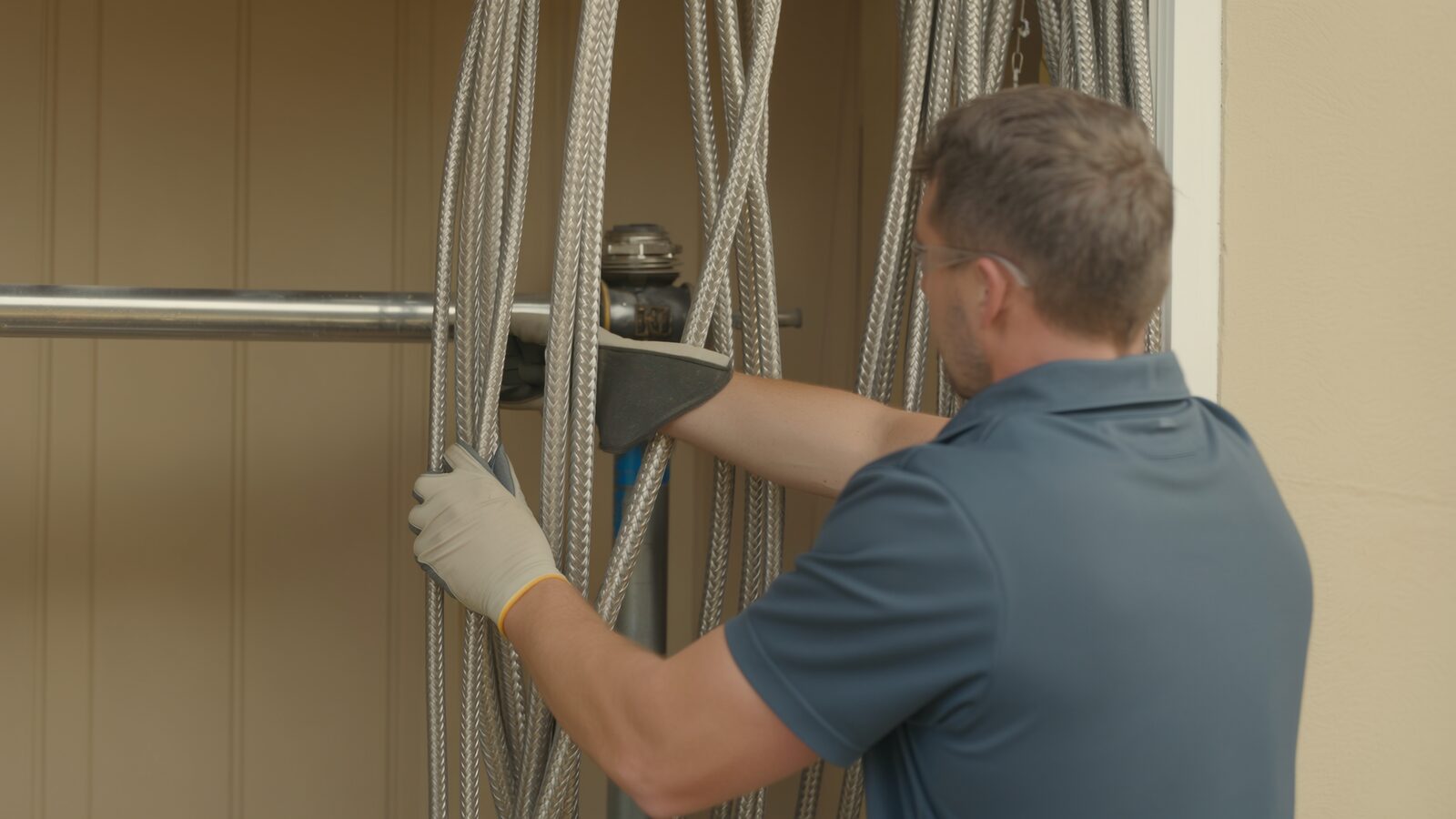 Restoration technician illustrating: Braided stainless vs rubber appliance supply lines, and why they fail