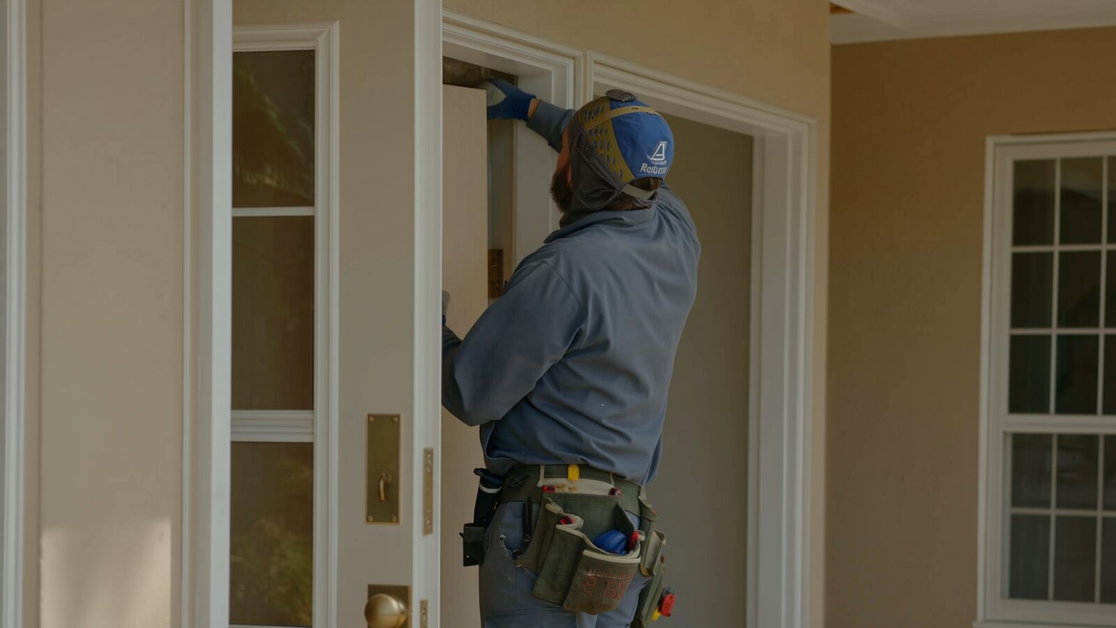 Restoration technician performing reconstruction & rebuild work at a property in Buckeye, Arizona