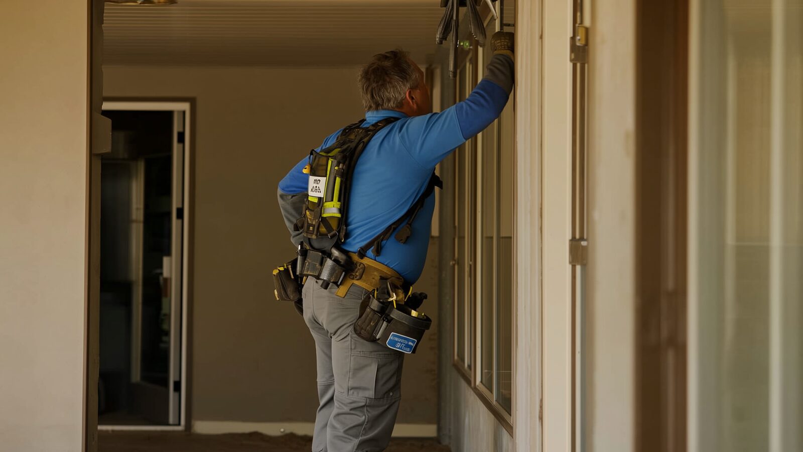 Restoration technician illustrating: Water damage in a commercial property, and what changes