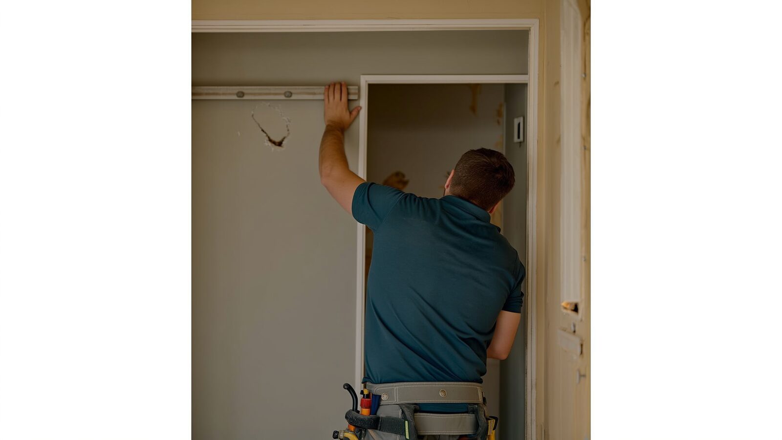 Restoration technician illustrating: Water damage that starts in a neighbor's unit