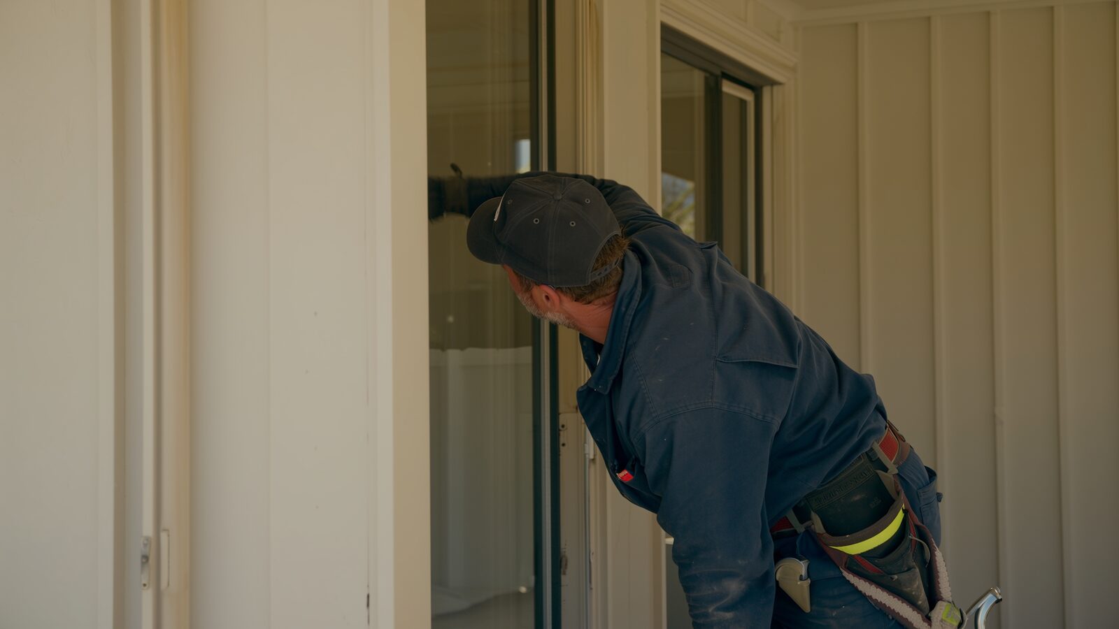 Restoration technician performing fire damage restoration work at a property in El Mirage, Arizona