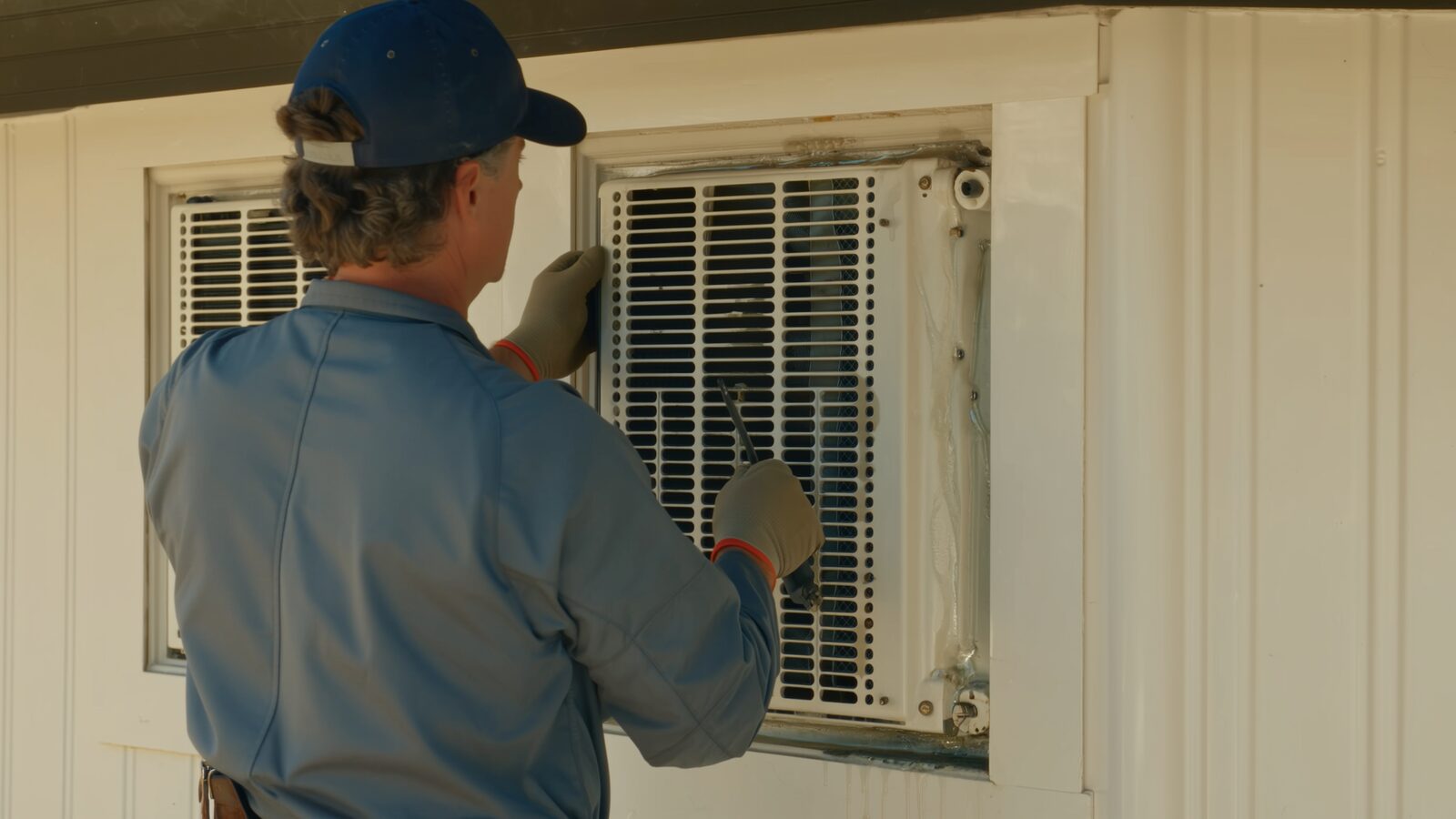 Restoration technician illustrating: Evaporative cooler leaks and the water damage they cause