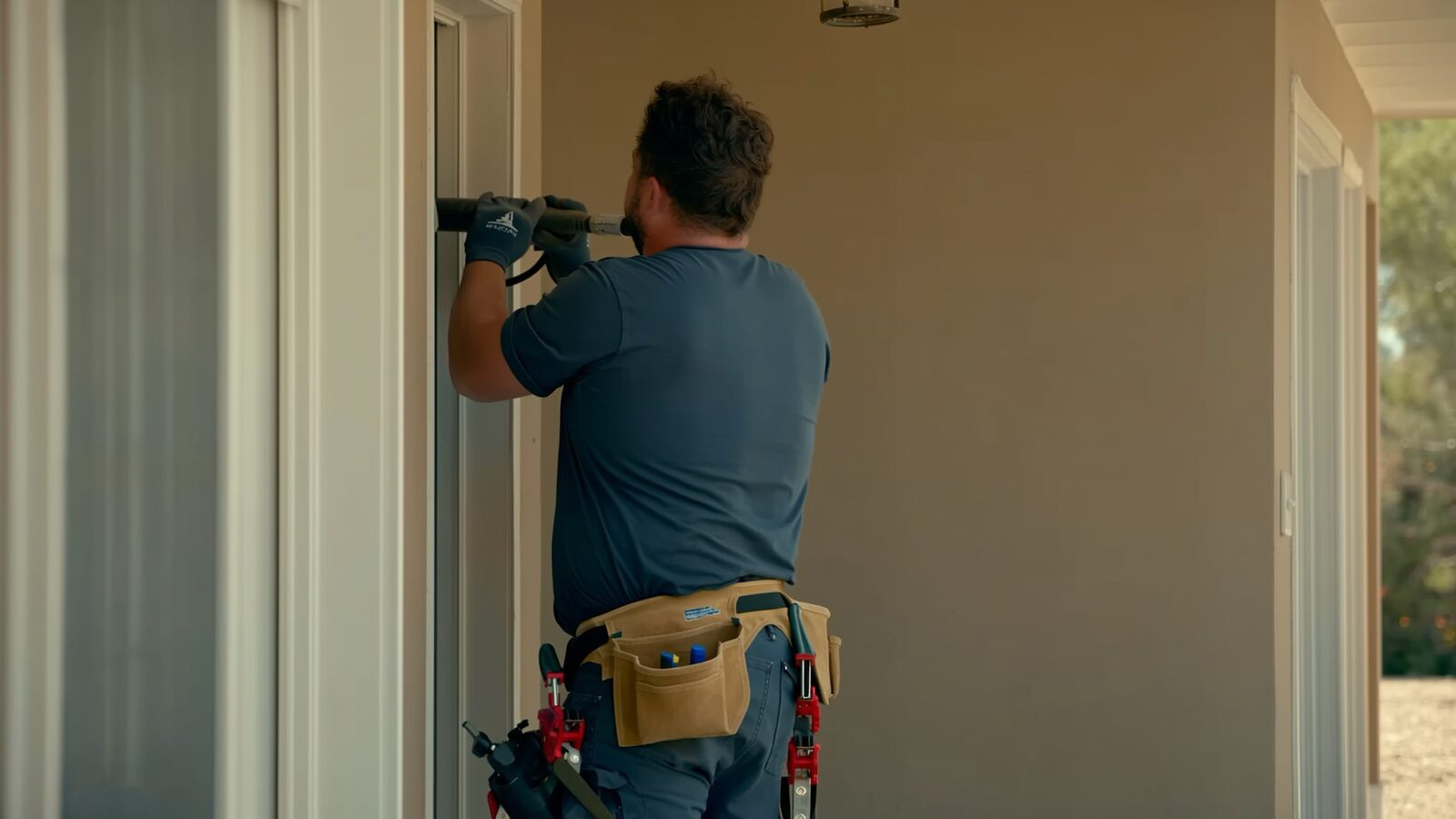 Restoration technician performing reconstruction & rebuild work at a property in Glendale, Arizona