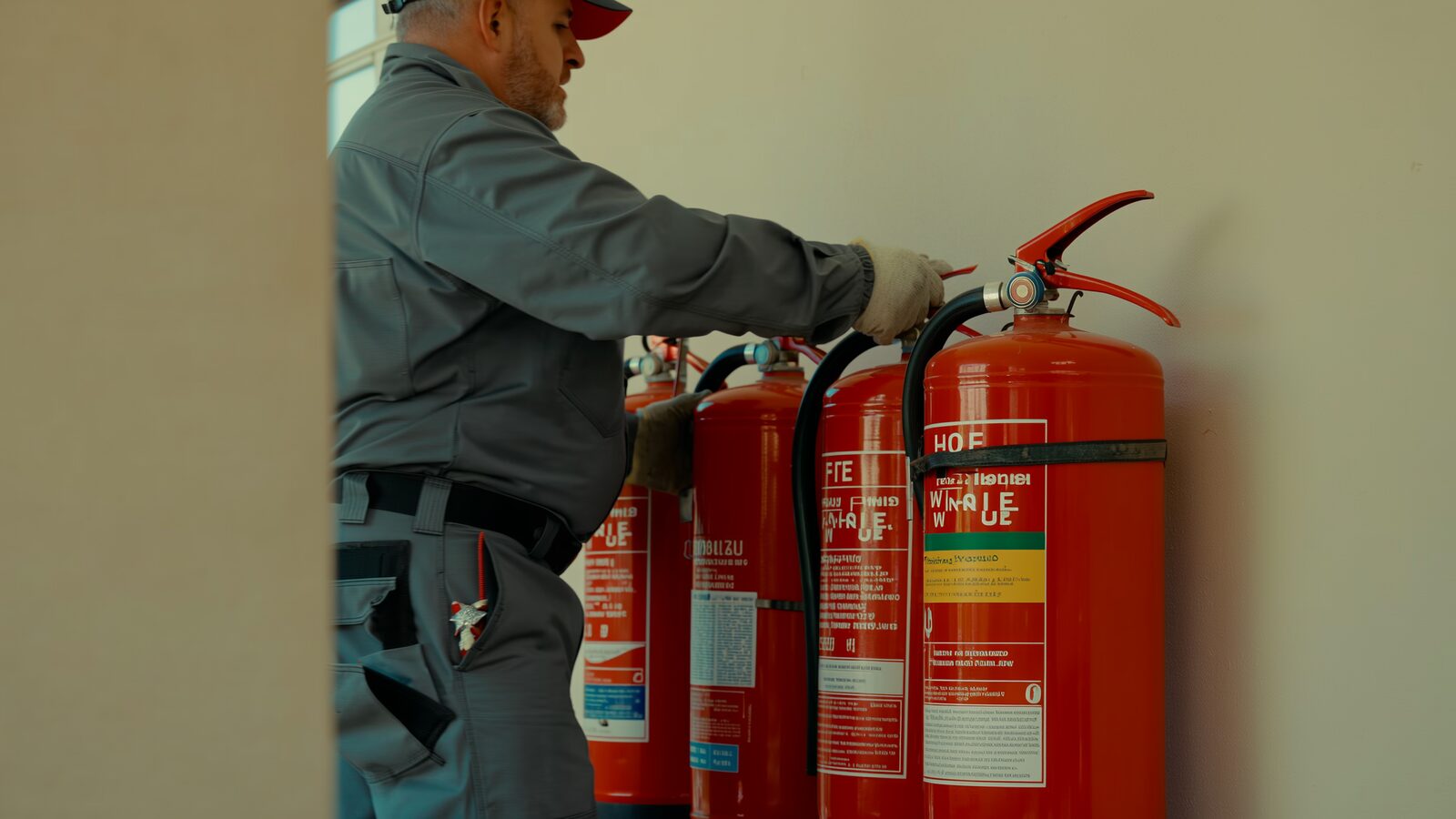 Restoration technician illustrating: Home fire extinguishers: the types, where to keep them, when to use one and when to leave