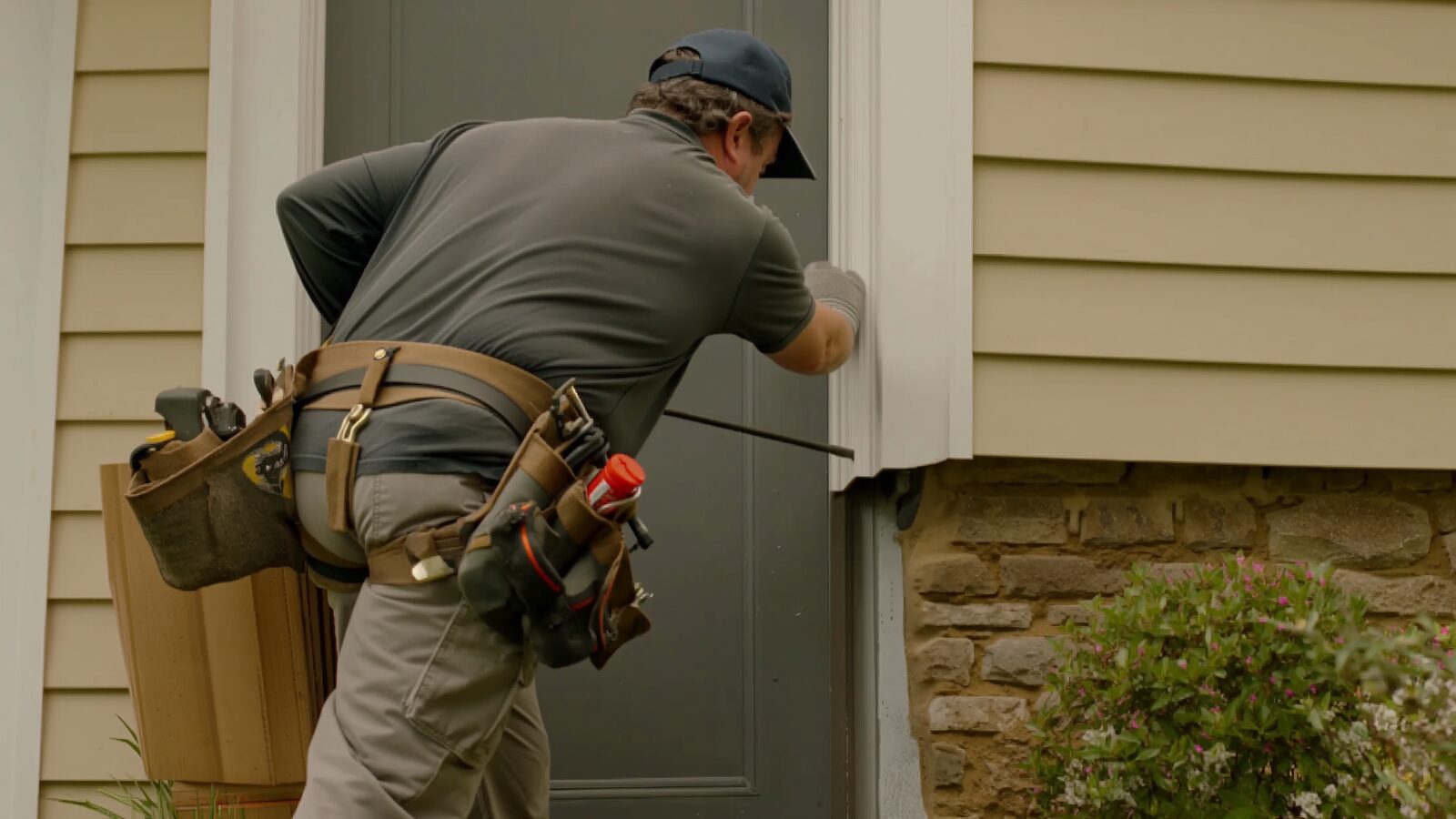 Restoration technician illustrating: How landscaping irrigation and sprinkler systems cause water intrusion against a home's foundation