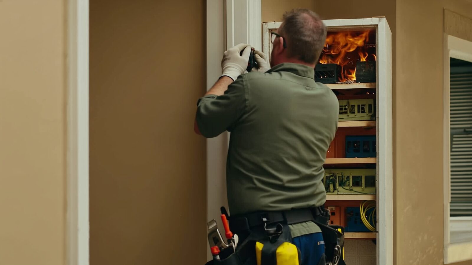 Restoration technician illustrating: Lightning strikes: what they do to wiring, and the fires that start hours later