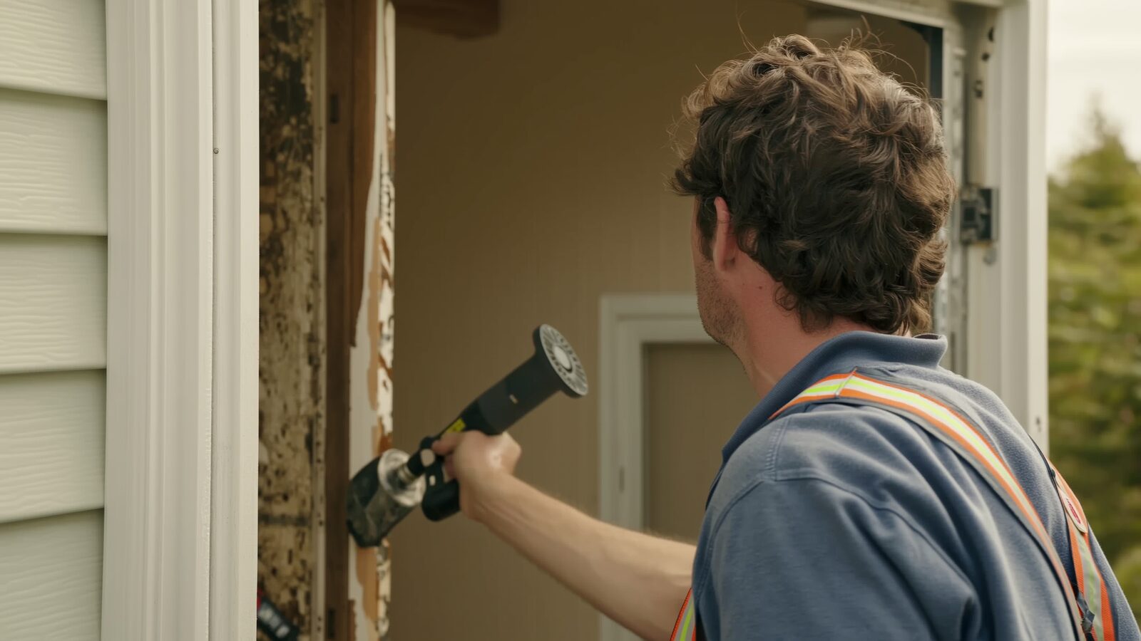 Restoration technician illustrating: Water damage in a manufactured home, and how it differs