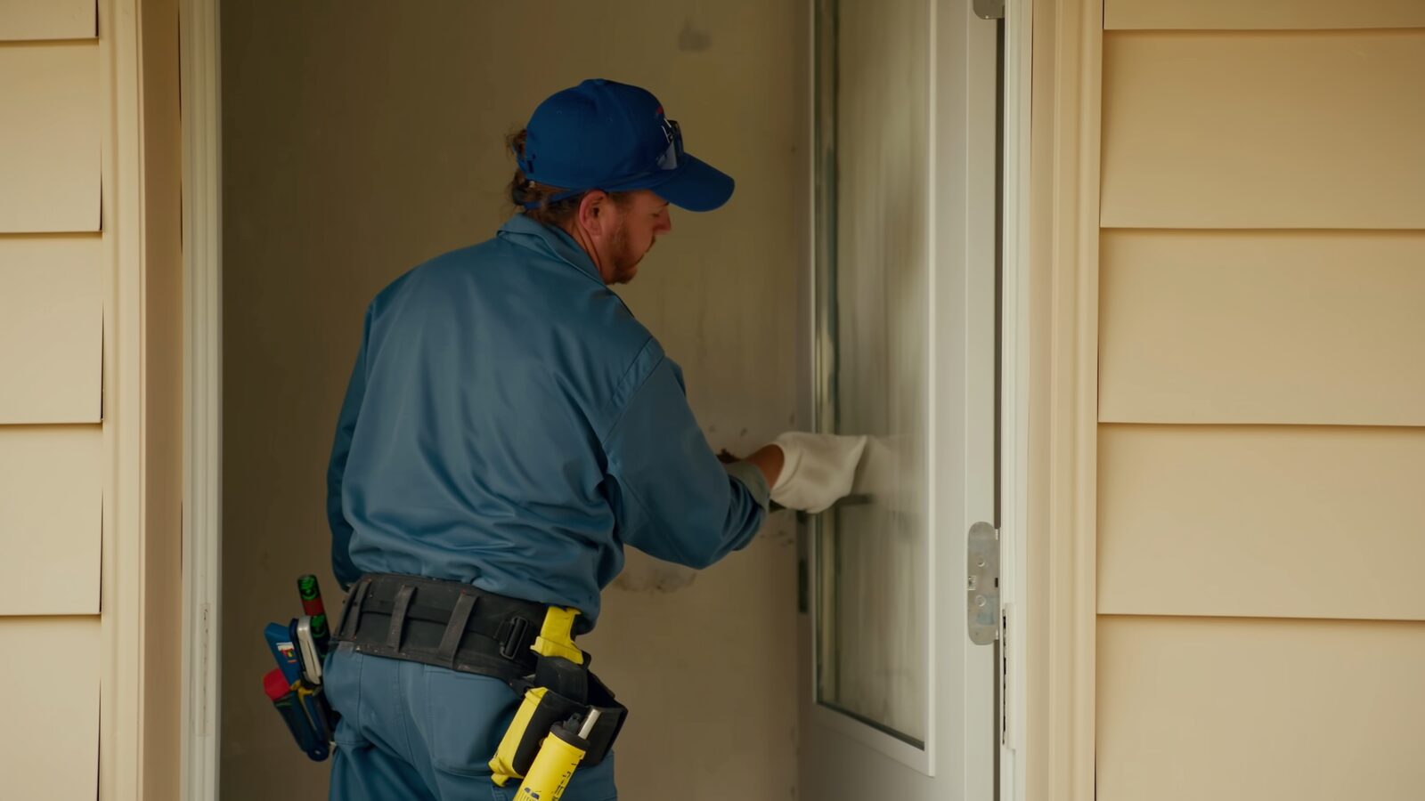 Restoration technician illustrating: The containment steps in a mold remediation, in order