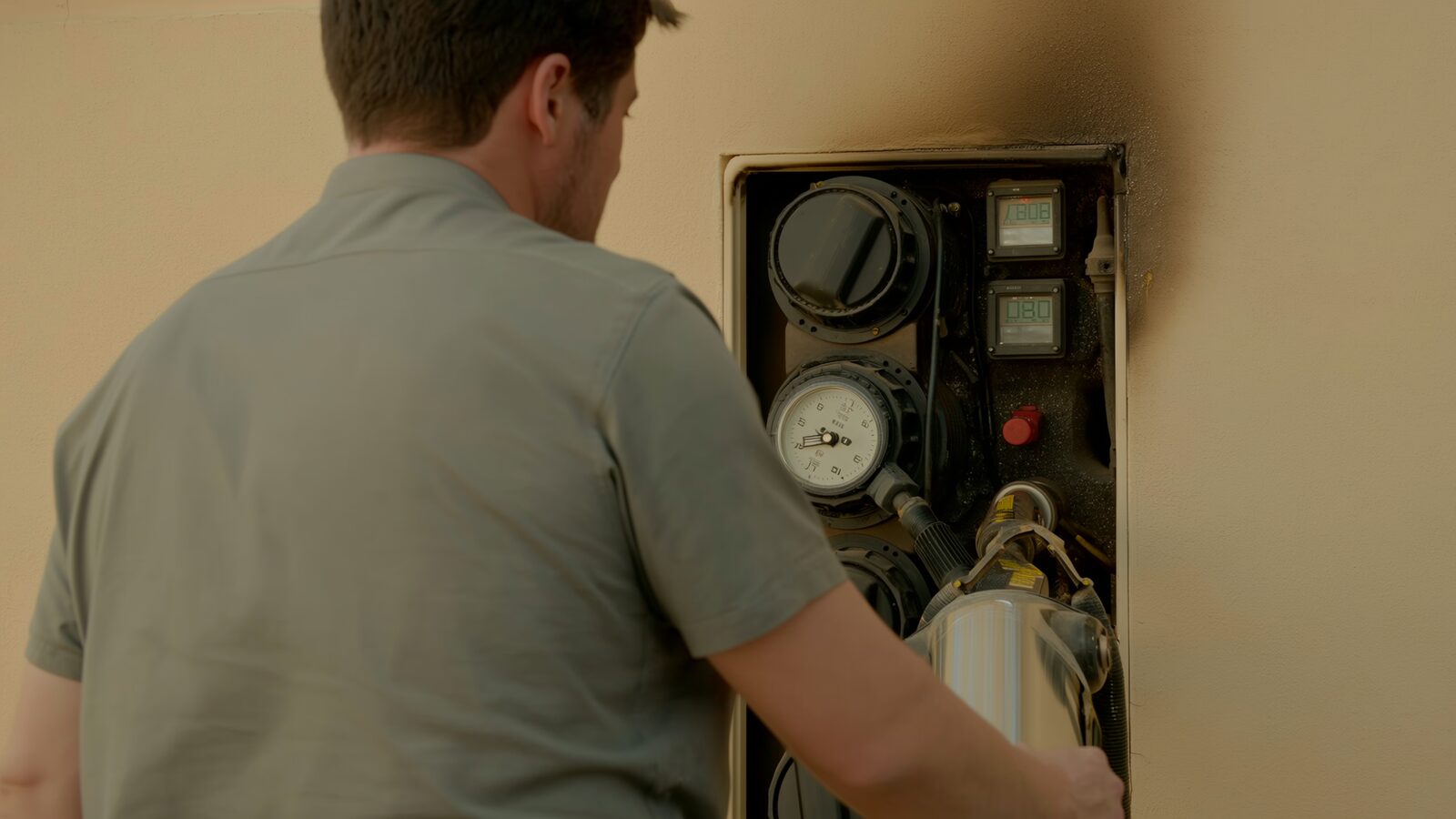 Restoration technician illustrating: Pool pump and equipment fires: motors, timers, and dry running