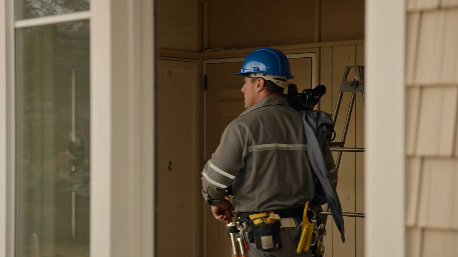 Restoration technician illustrating: What to know before re-entering a home after a fire
