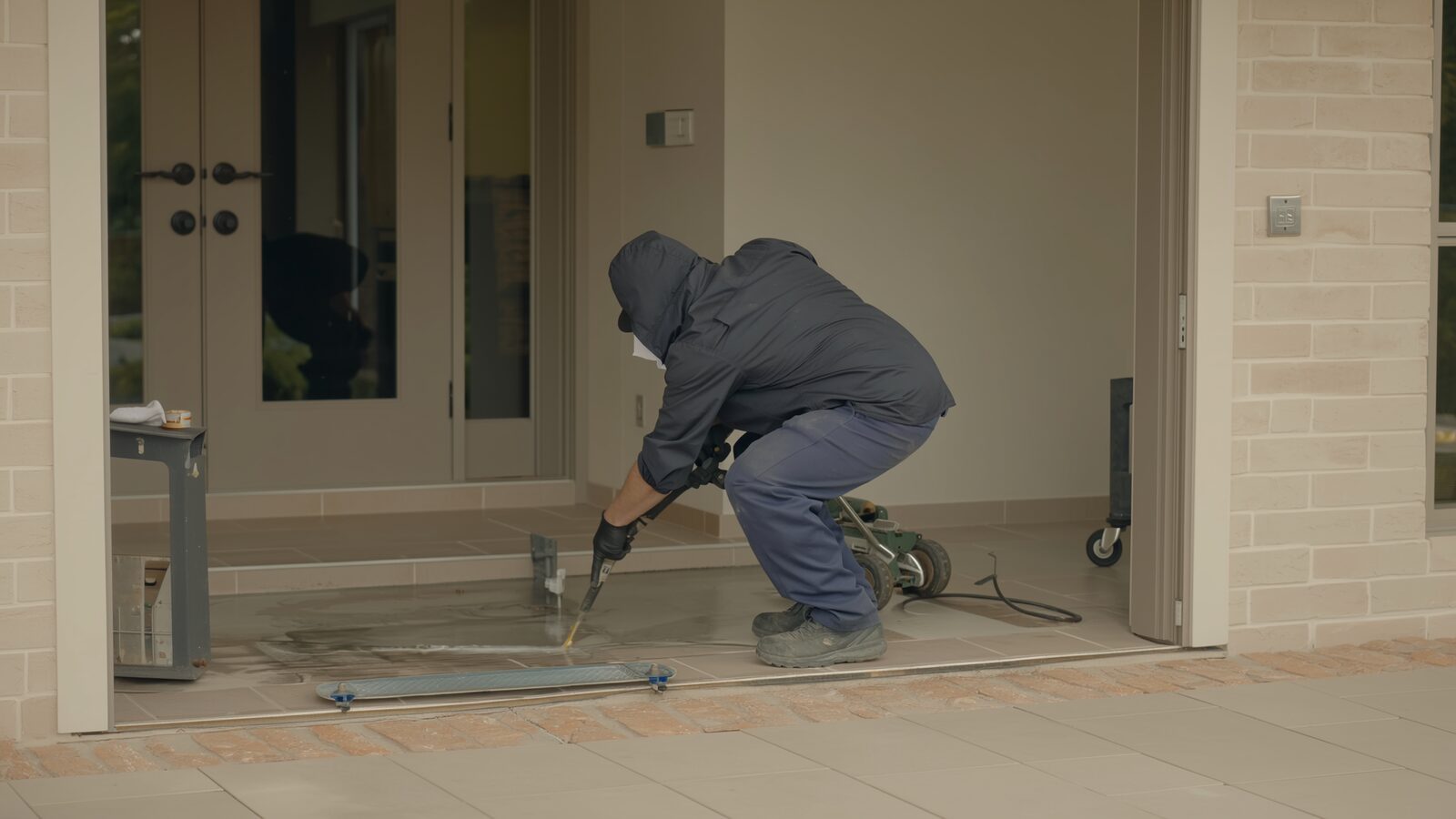 Restoration technician illustrating: Repairing water damaged flooring versus replacing it