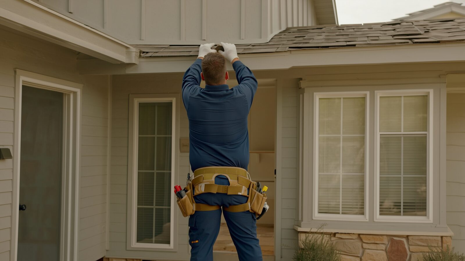 Restoration technician performing reconstruction & rebuild work at a property in Tolleson, Arizona