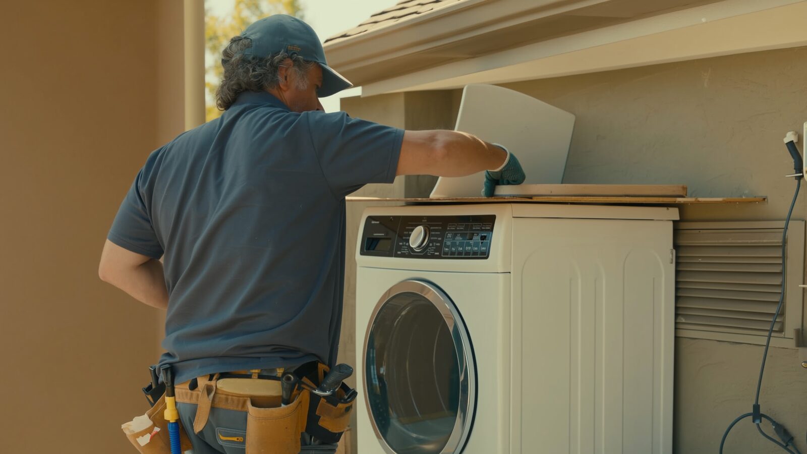 Restoration technician illustrating: Washing machine drain overflows, and why the standpipe matters