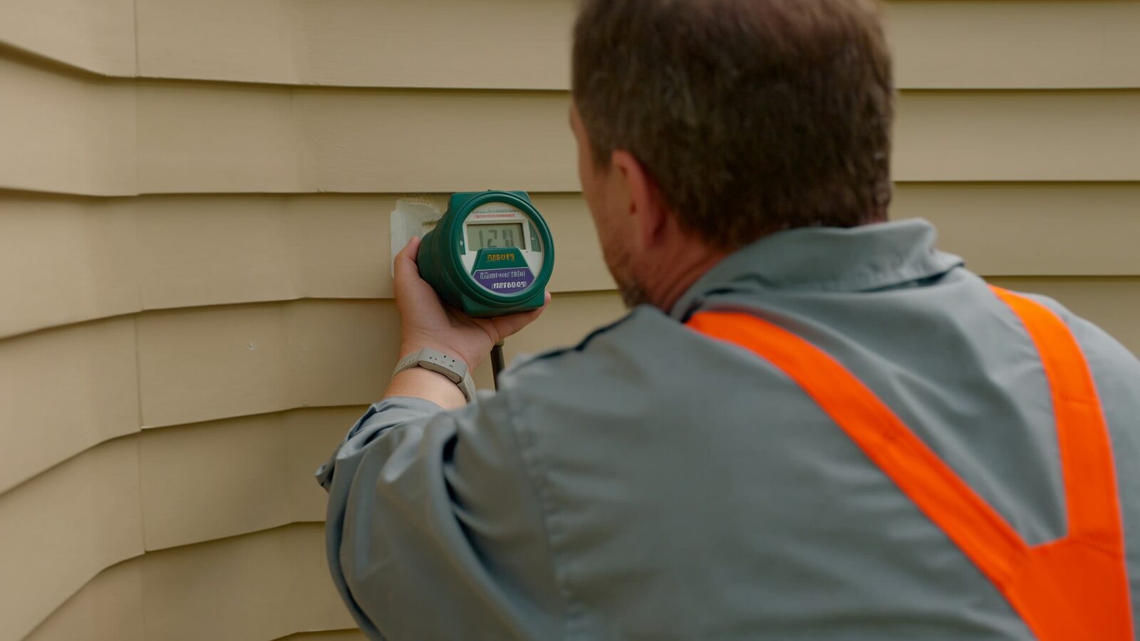 Restoration technician illustrating: Using your water meter to confirm a hidden leak