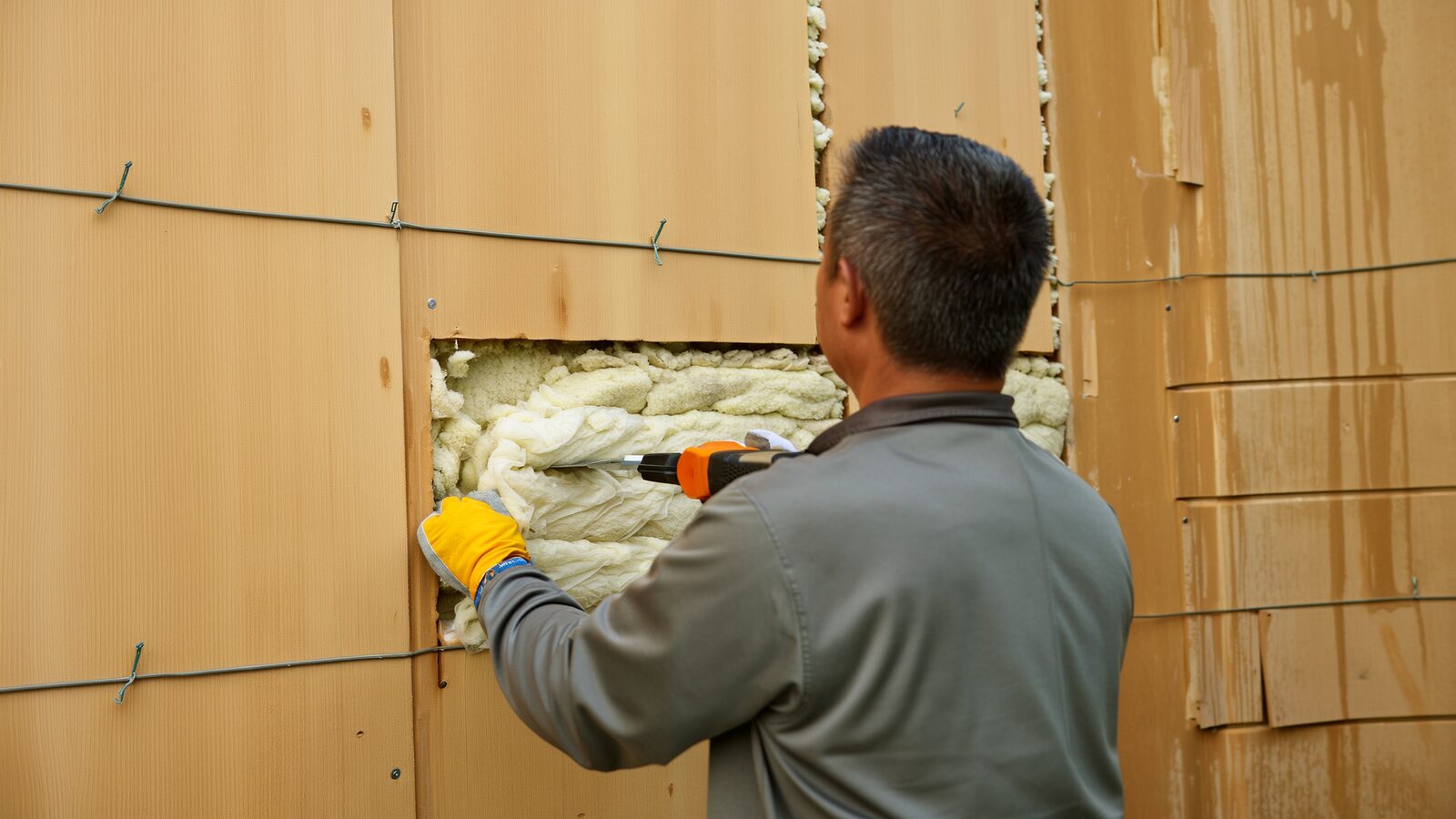 Restoration technician illustrating: Which insulation survives getting wet and which is finished the moment it soaks